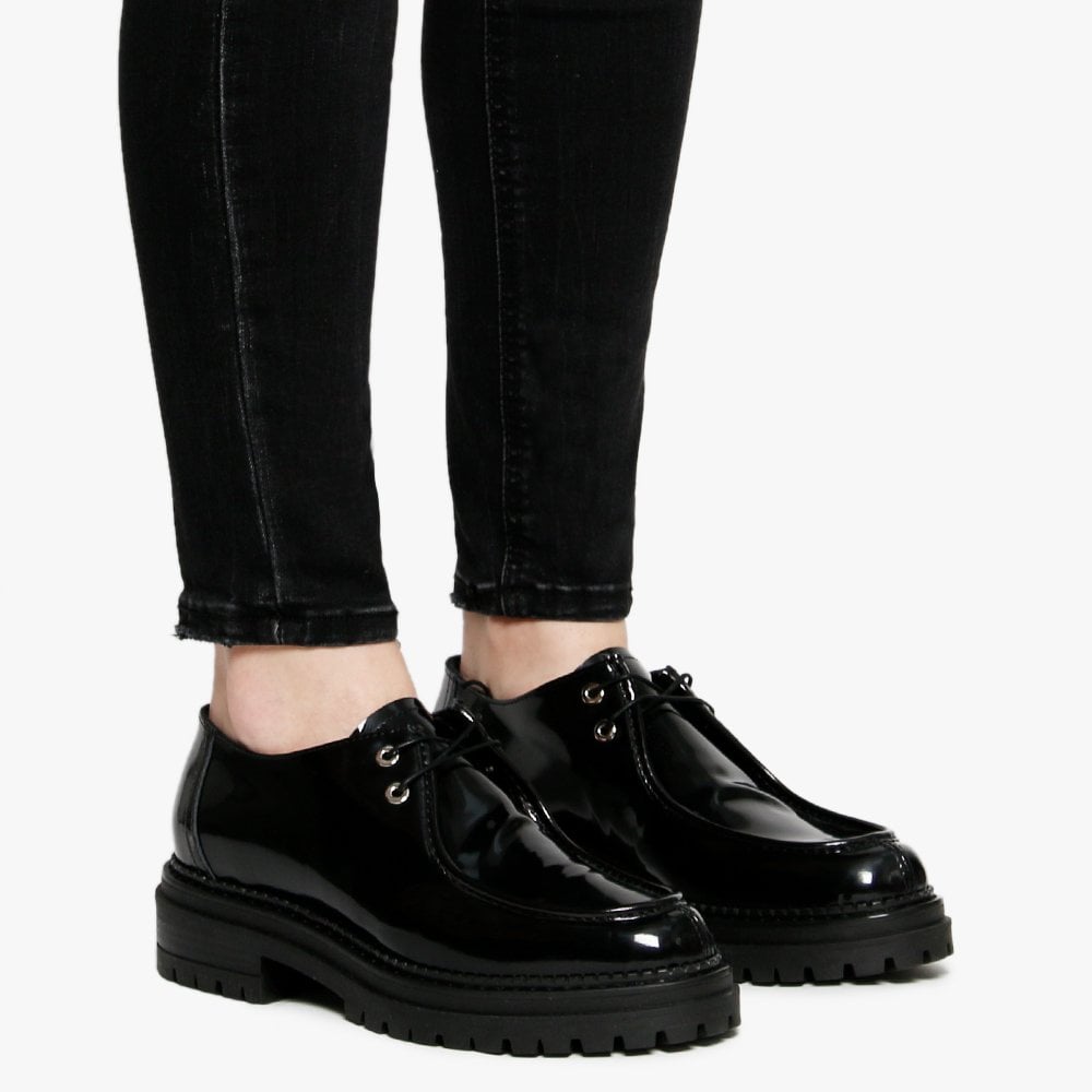 Nivato Black Patent Leather Lace Up Shoes