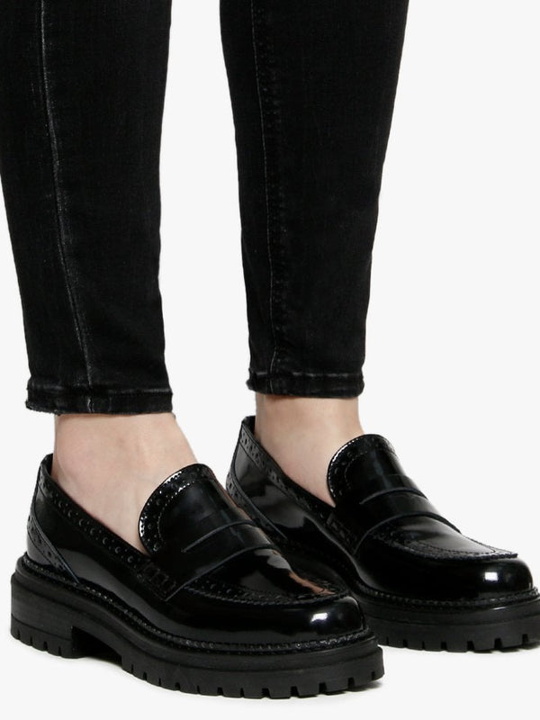 Noleon Black Patent Leather Loafers