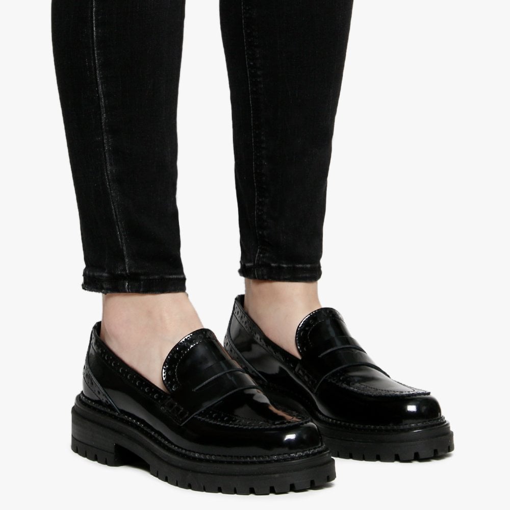 Noleon Black Patent Leather Loafers