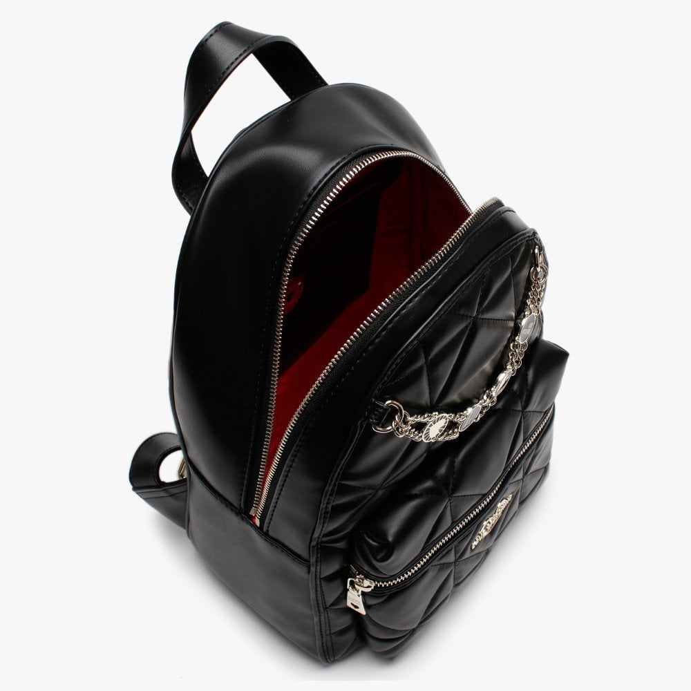 Diamond Quilted Black Backpack