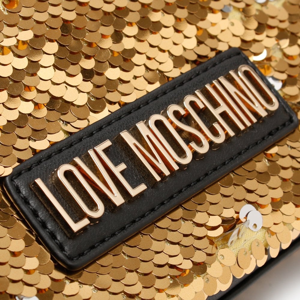 Sequined Gold Shoulder Bag