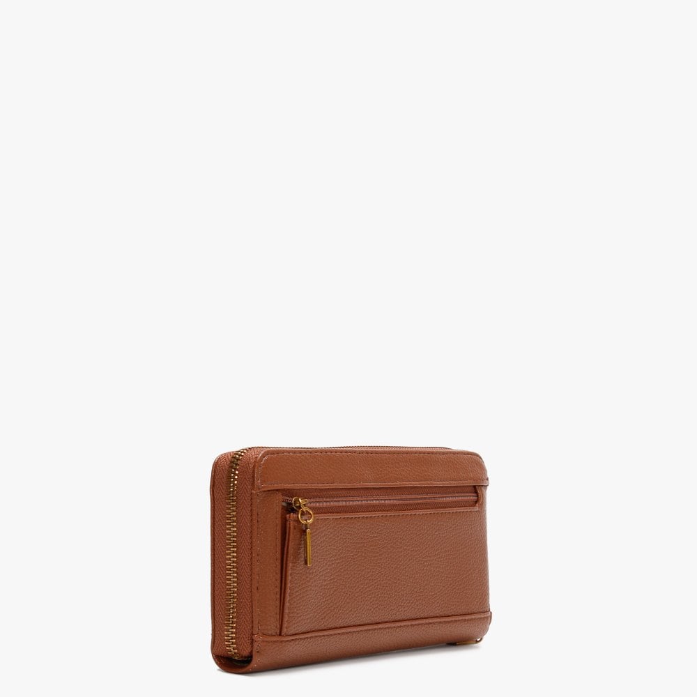 Destiny Cognac Zip Around Wallet