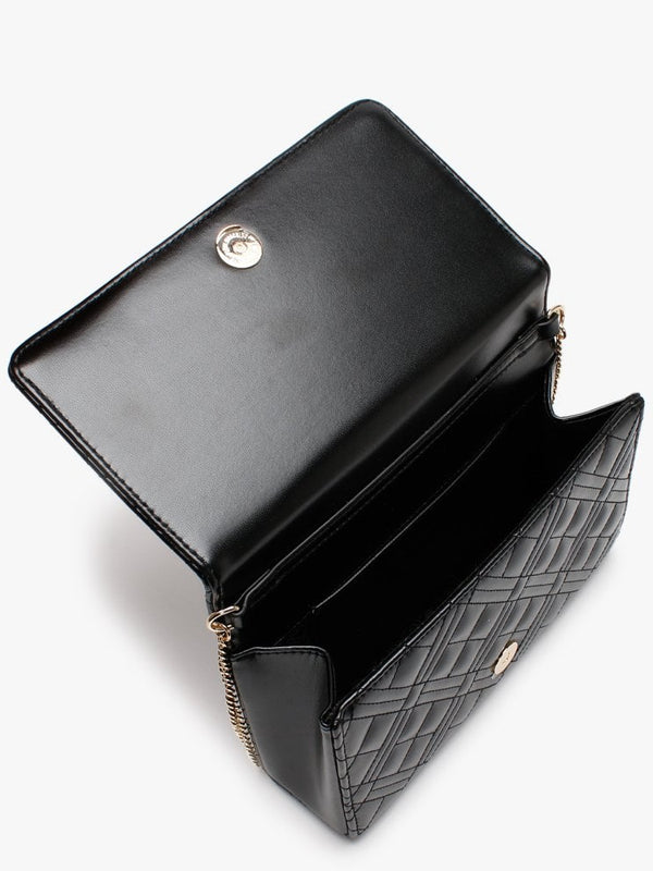 Diamond Quilted Check Black Cross-Body Bag