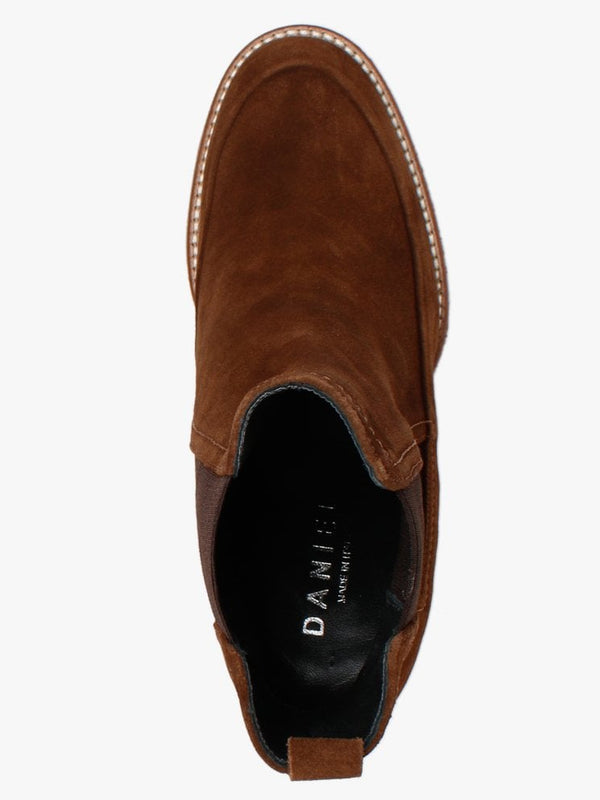 Naro Tan Suede Wedge Chelsea Boots