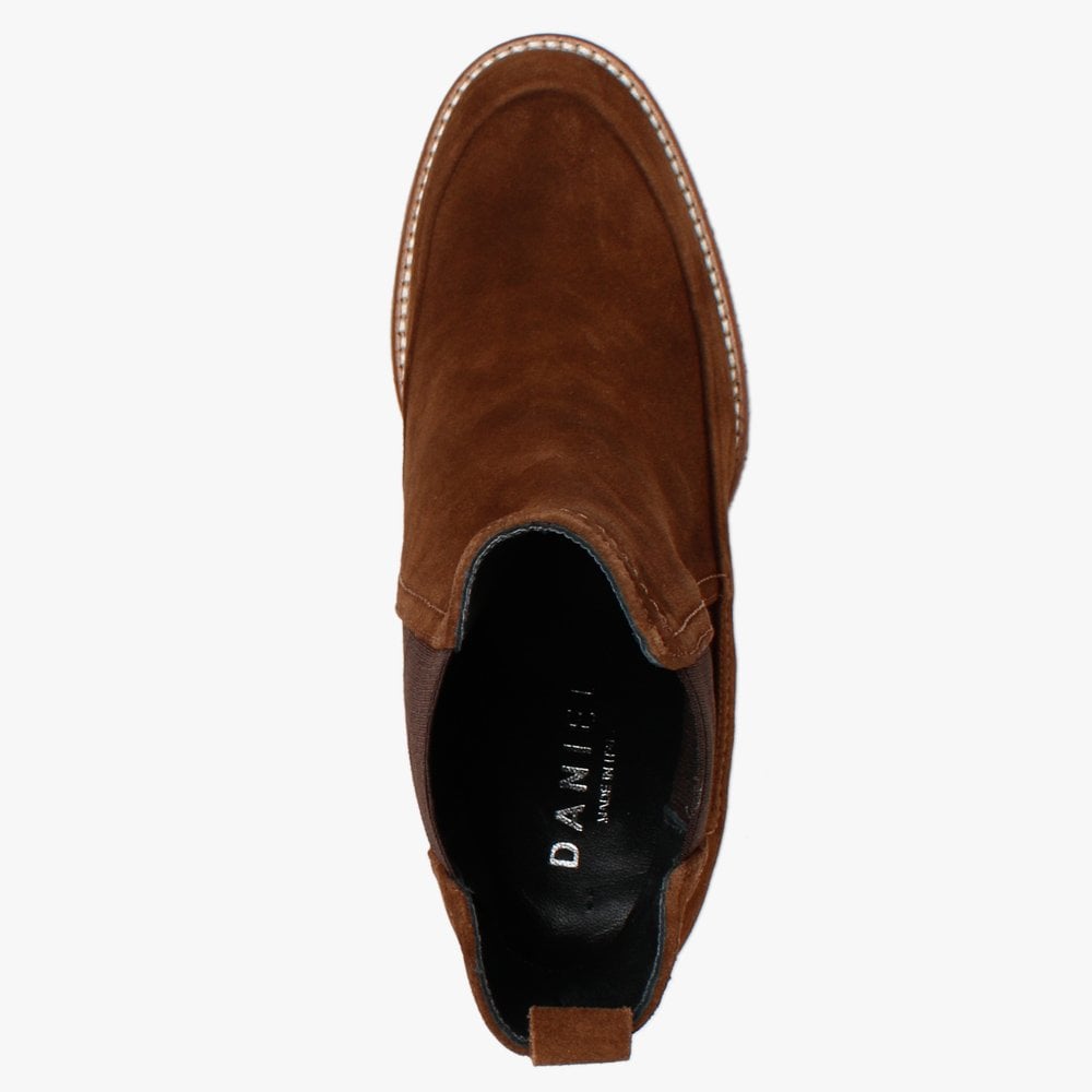 Naro Tan Suede Wedge Chelsea Boots