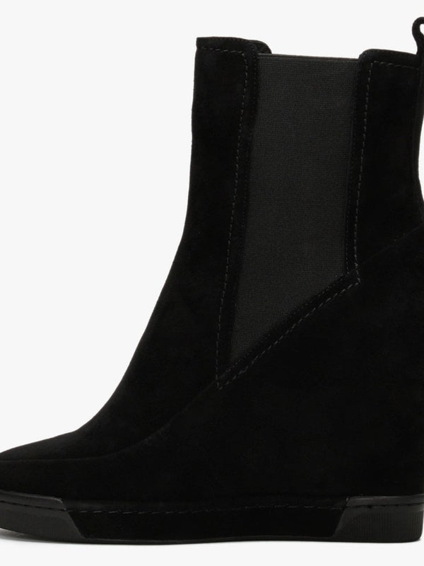 Puller Black Suede Wedge Chelsea Boots