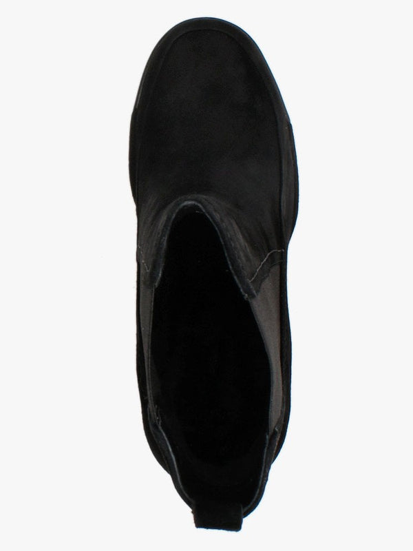 Puller Black Suede Wedge Chelsea Boots