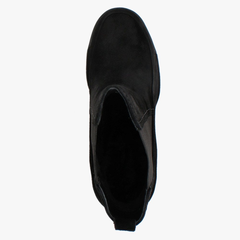 Puller Black Suede Wedge Chelsea Boots