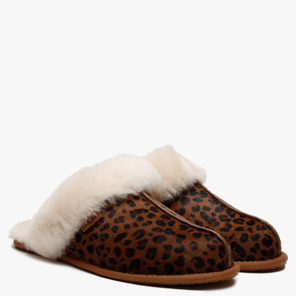 Women's Scuffette II Leopard Cow Hair Shearling Slippers