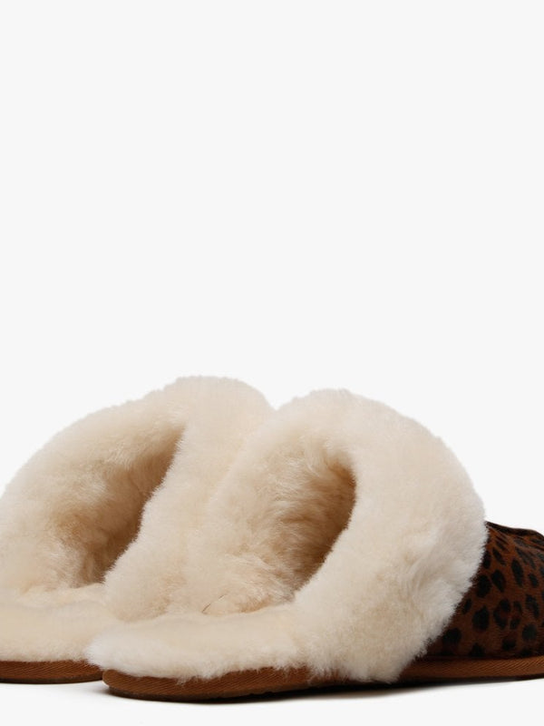 Women's Scuffette II Leopard Cow Hair Shearling Slippers