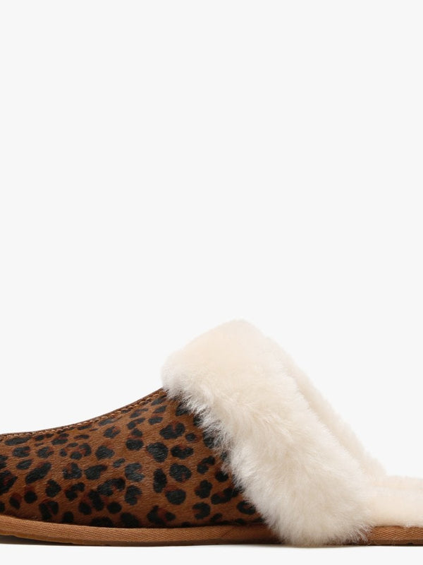 Women's Scuffette II Leopard Cow Hair Shearling Slippers