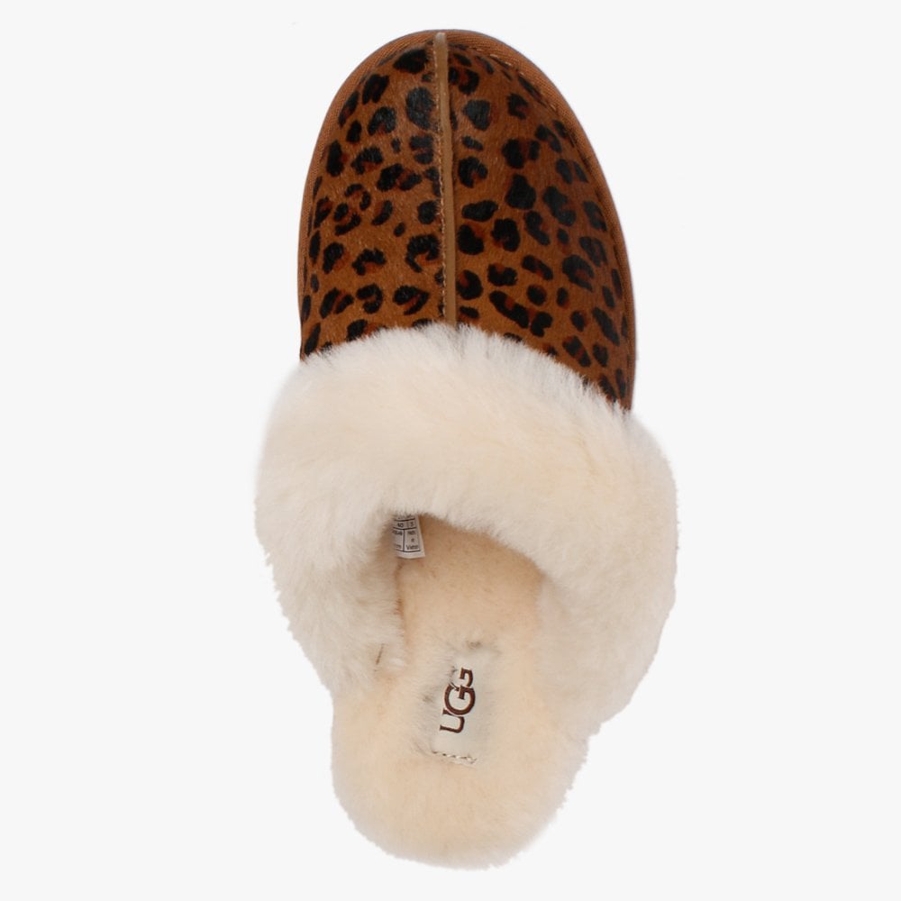 Women's Scuffette II Leopard Cow Hair Shearling Slippers
