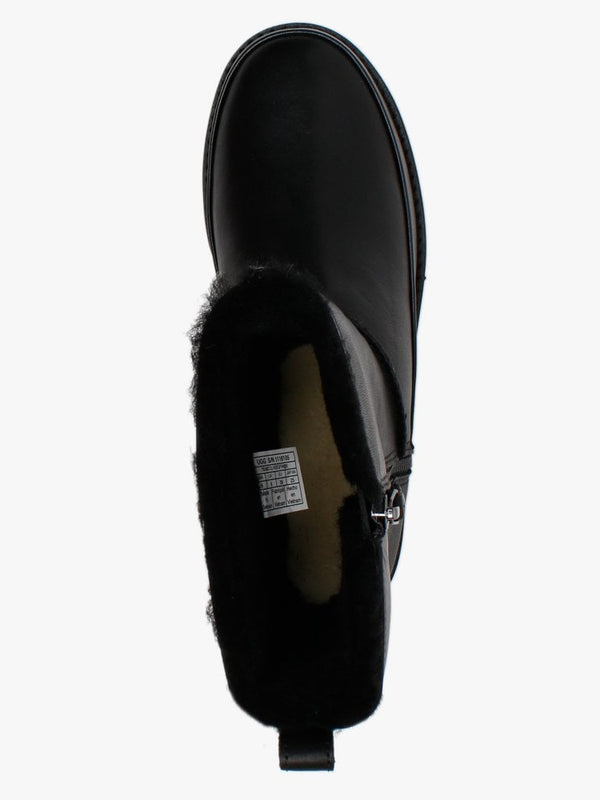 Classic Zip Short Black Leather Boots