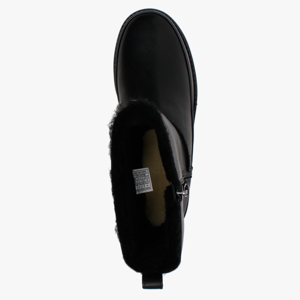 Classic Zip Short Black Leather Boots