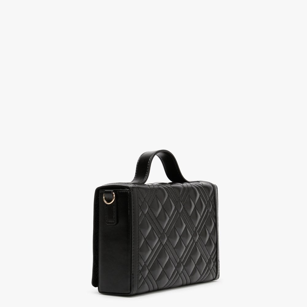 Dimond Check Black Top Handle Bag