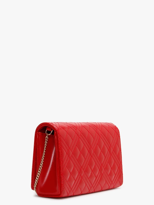 Diamond Quilted Check Red Cross-Body Bag
