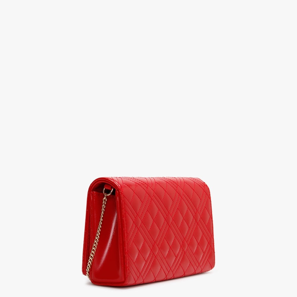 Diamond Quilted Check Red Cross-Body Bag