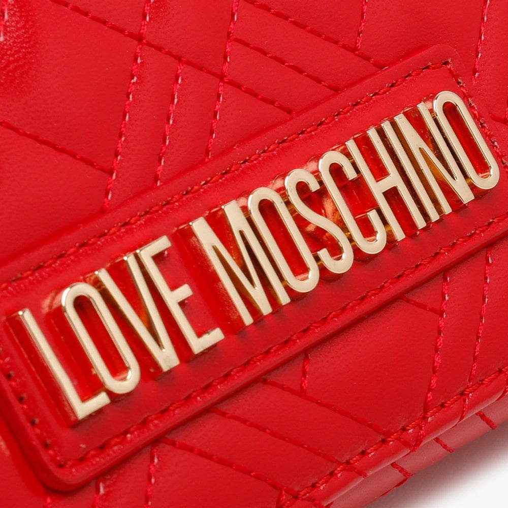 Diamond Quilted Check Red Cross-Body Bag