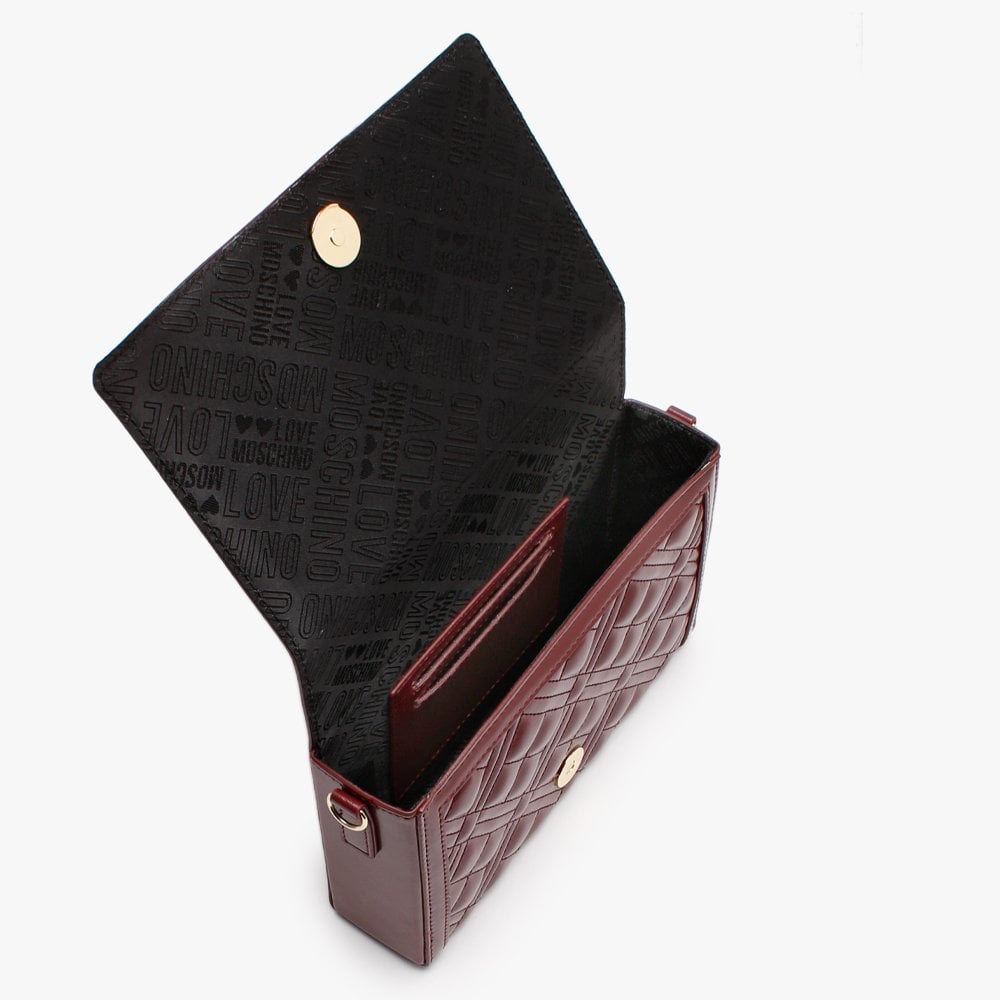Dimond Check Burgundy Top Handle Bag