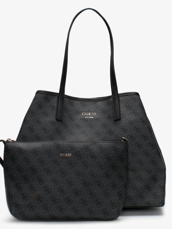 Large Vikky Grey Logo Tote Bag