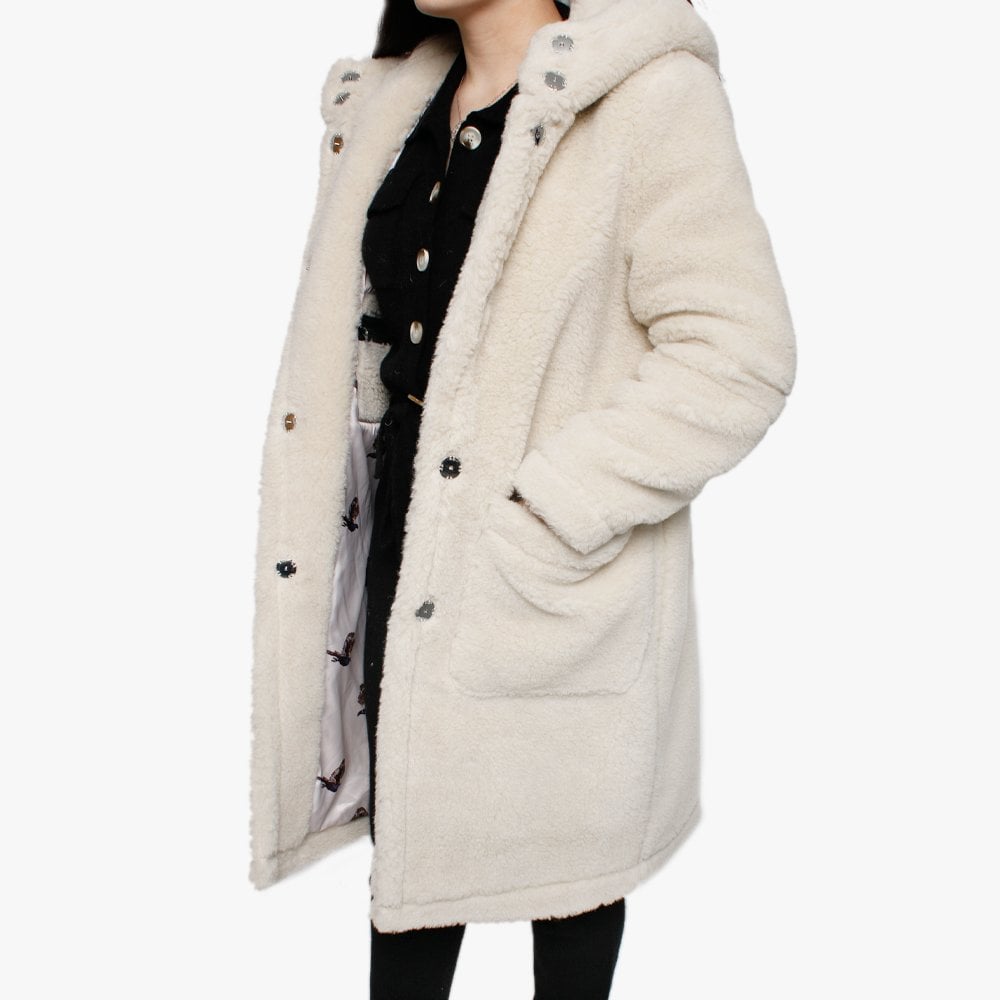 Marvellous Cream Wool Longline Hooded Coat