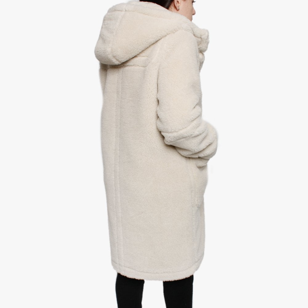 Marvellous Cream Wool Longline Hooded Coat