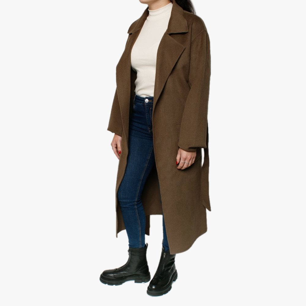 Firenze Khaki Wool Longline Coat