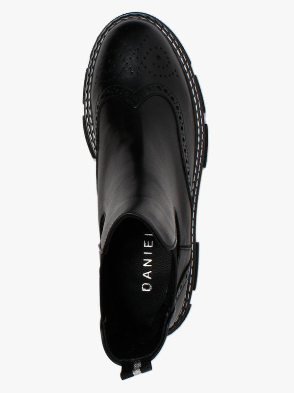 Battuso Black Leather Brogue Chelsea Boots