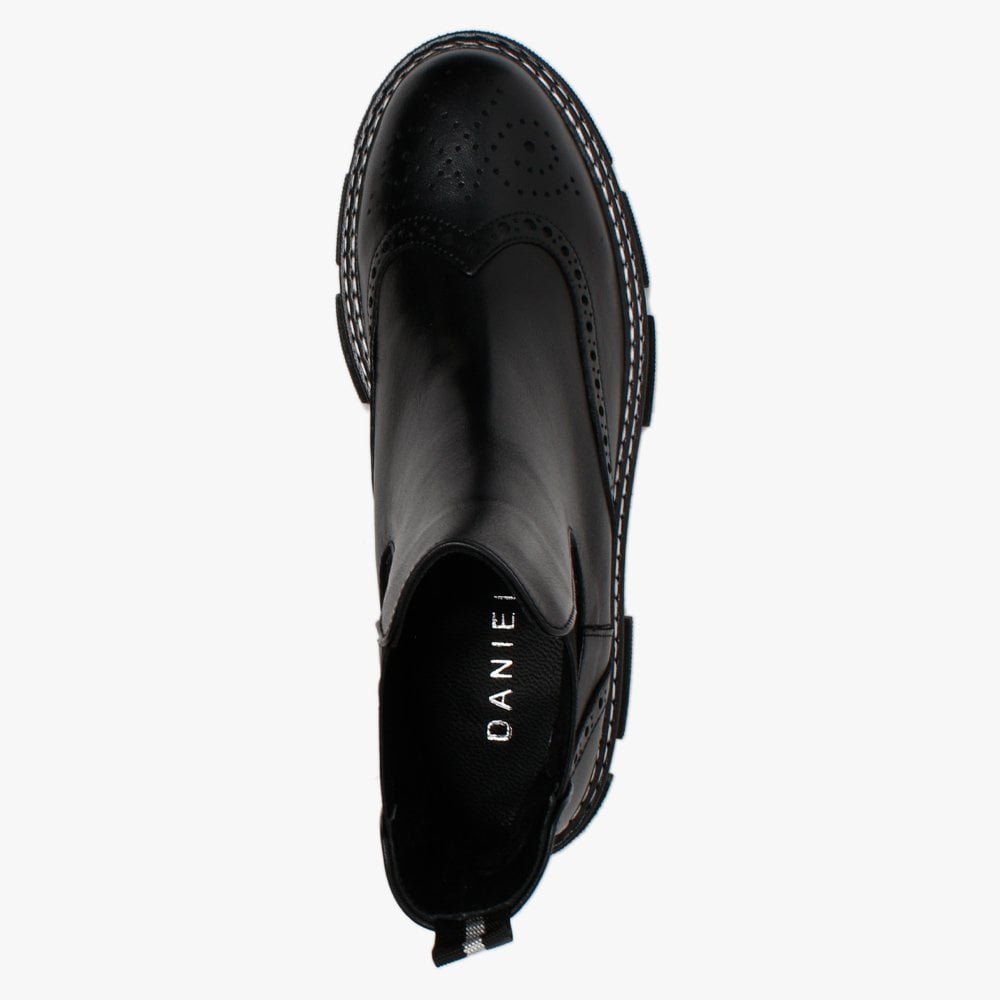 Battuso Black Leather Brogue Chelsea Boots