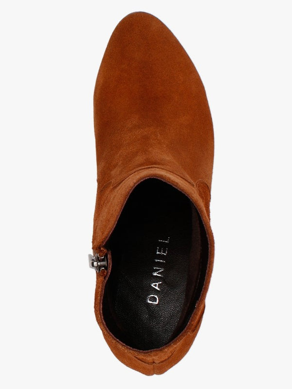 Barara Brown Suede Western Ankle Boots