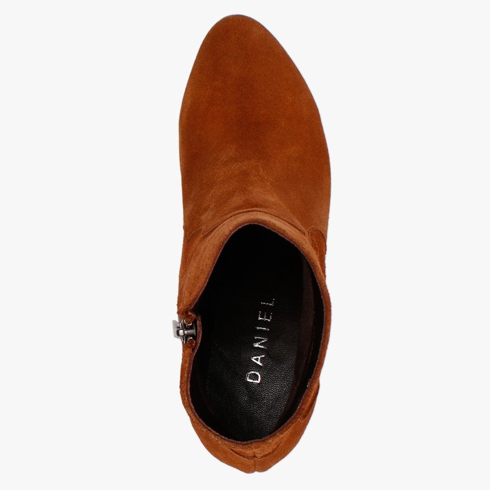Barara Brown Suede Western Ankle Boots