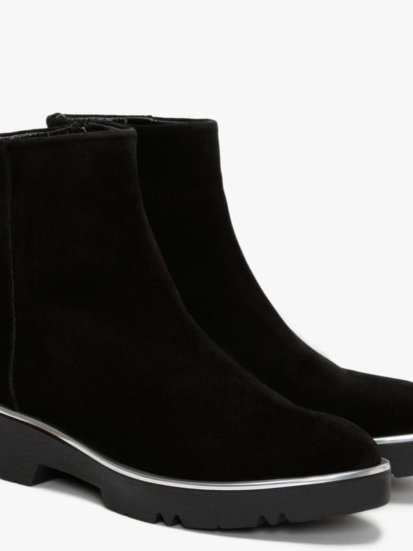Belisa Black Suede Ankle Boots