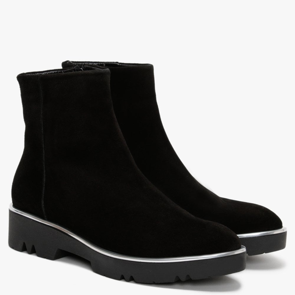 Belisa Black Suede Ankle Boots