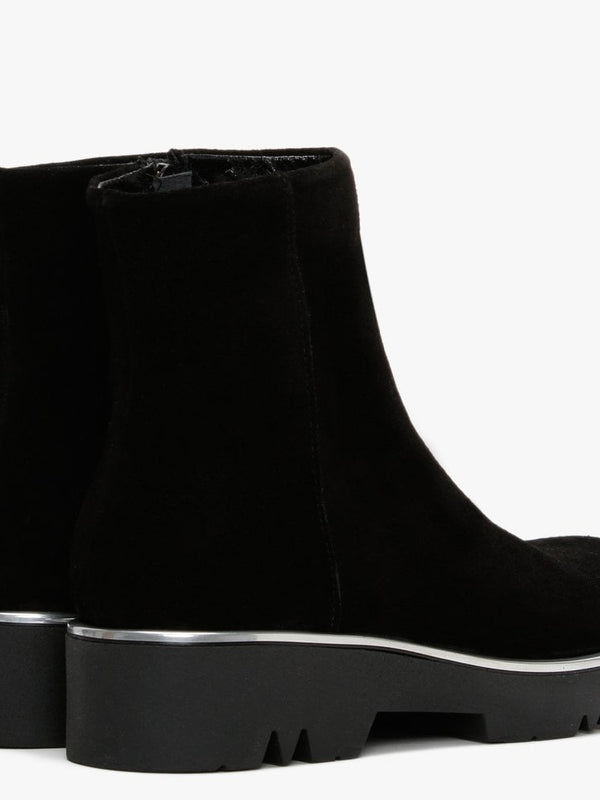 Belisa Black Suede Ankle Boots