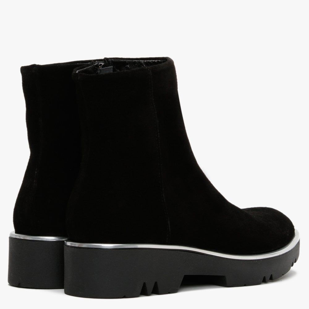 Belisa Black Suede Ankle Boots