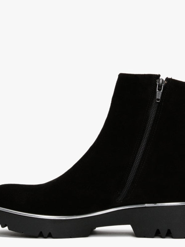 Belisa Black Suede Ankle Boots