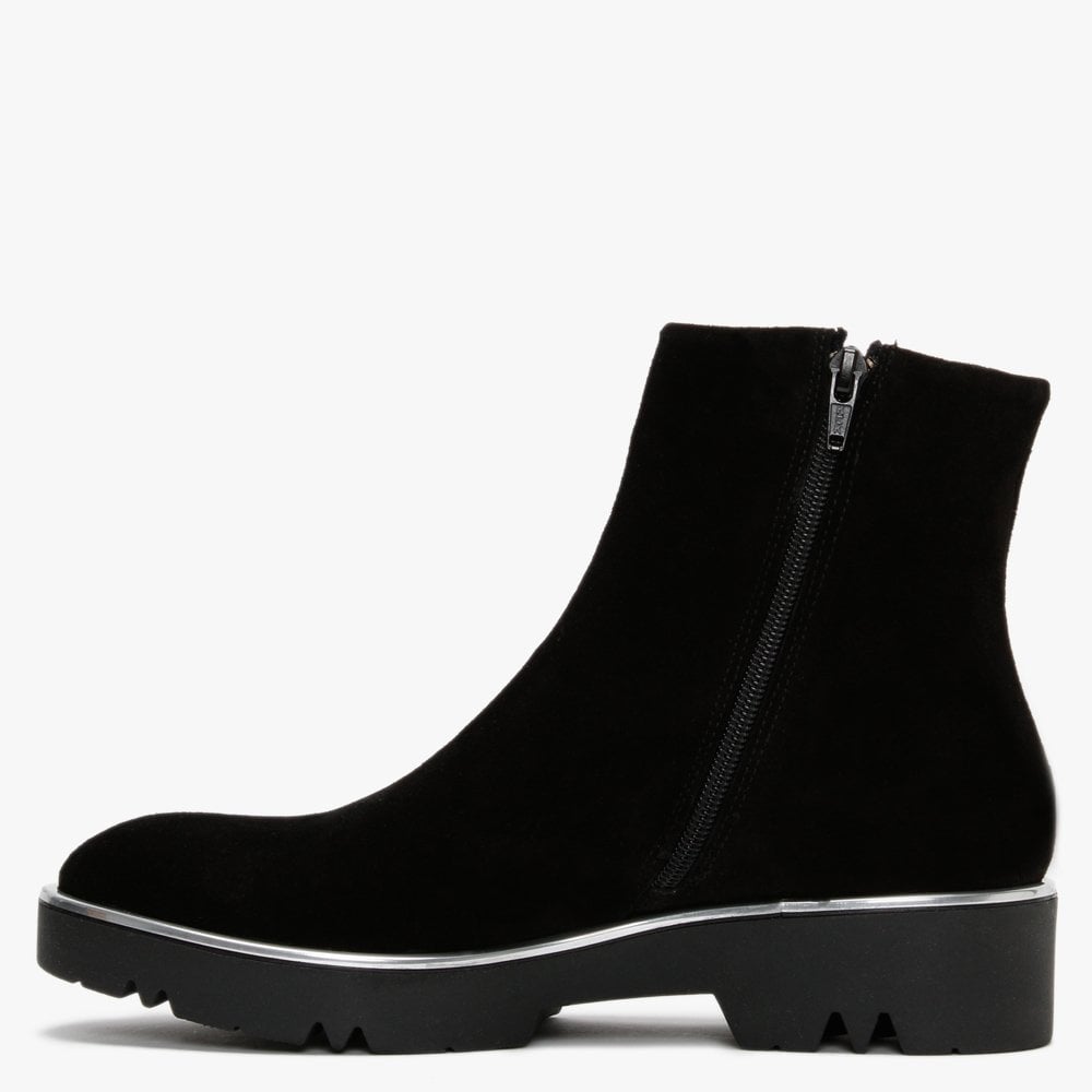 Belisa Black Suede Ankle Boots