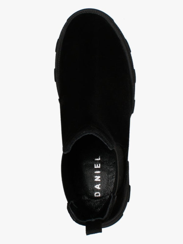 Bigo Black Suede Chunky Chelsea Boots
