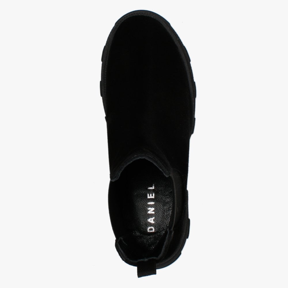 Bigo Black Suede Chunky Chelsea Boots