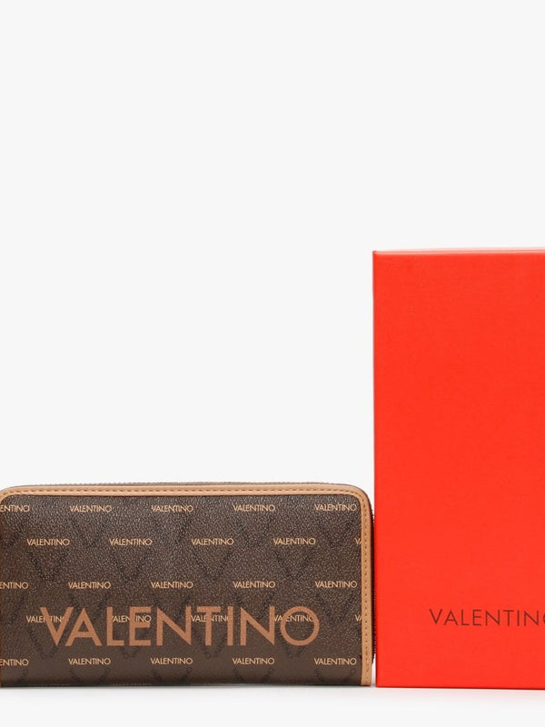 Liuto Repeat Logo Cuoio Zip Around Wallet