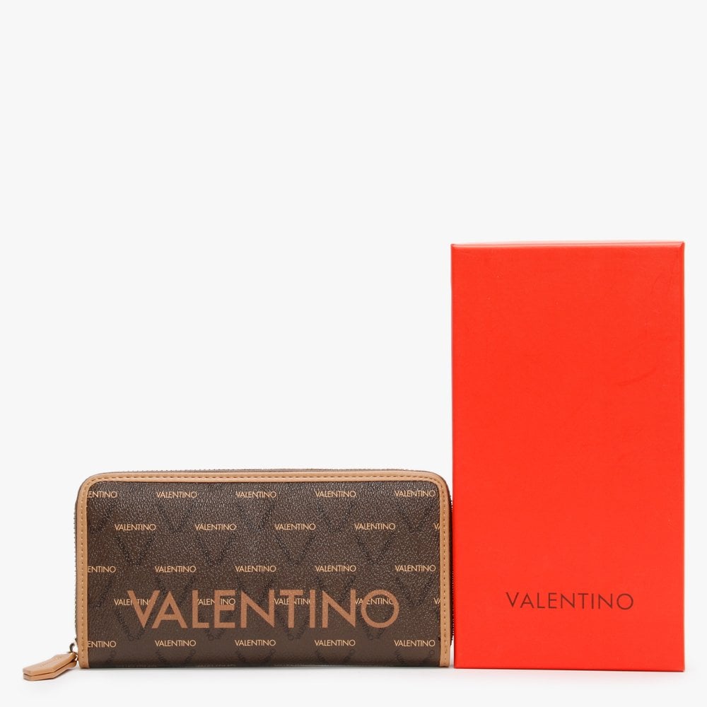 Liuto Repeat Logo Cuoio Zip Around Wallet