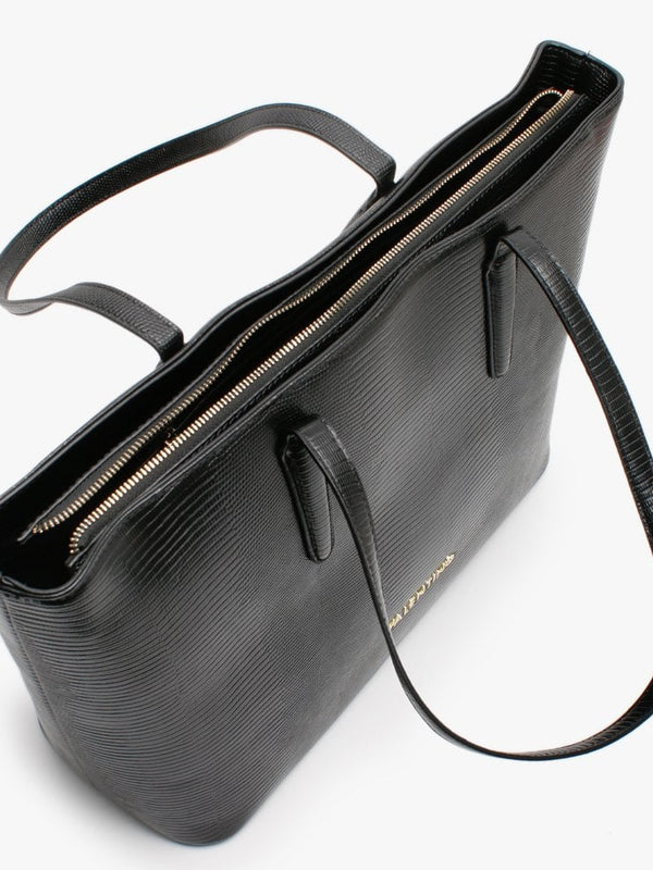 Kensington Black Reptile Tote Bag