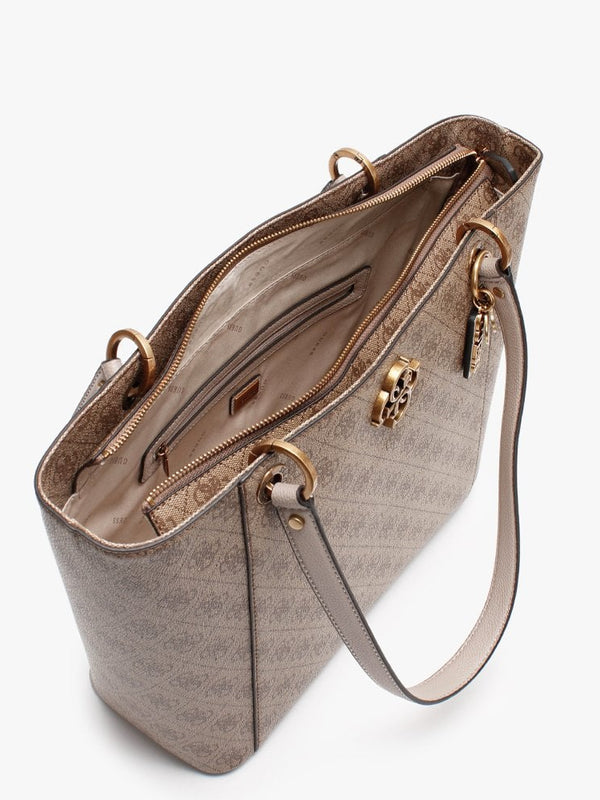 Noelle Repeat Logo Latte Tote Bag
