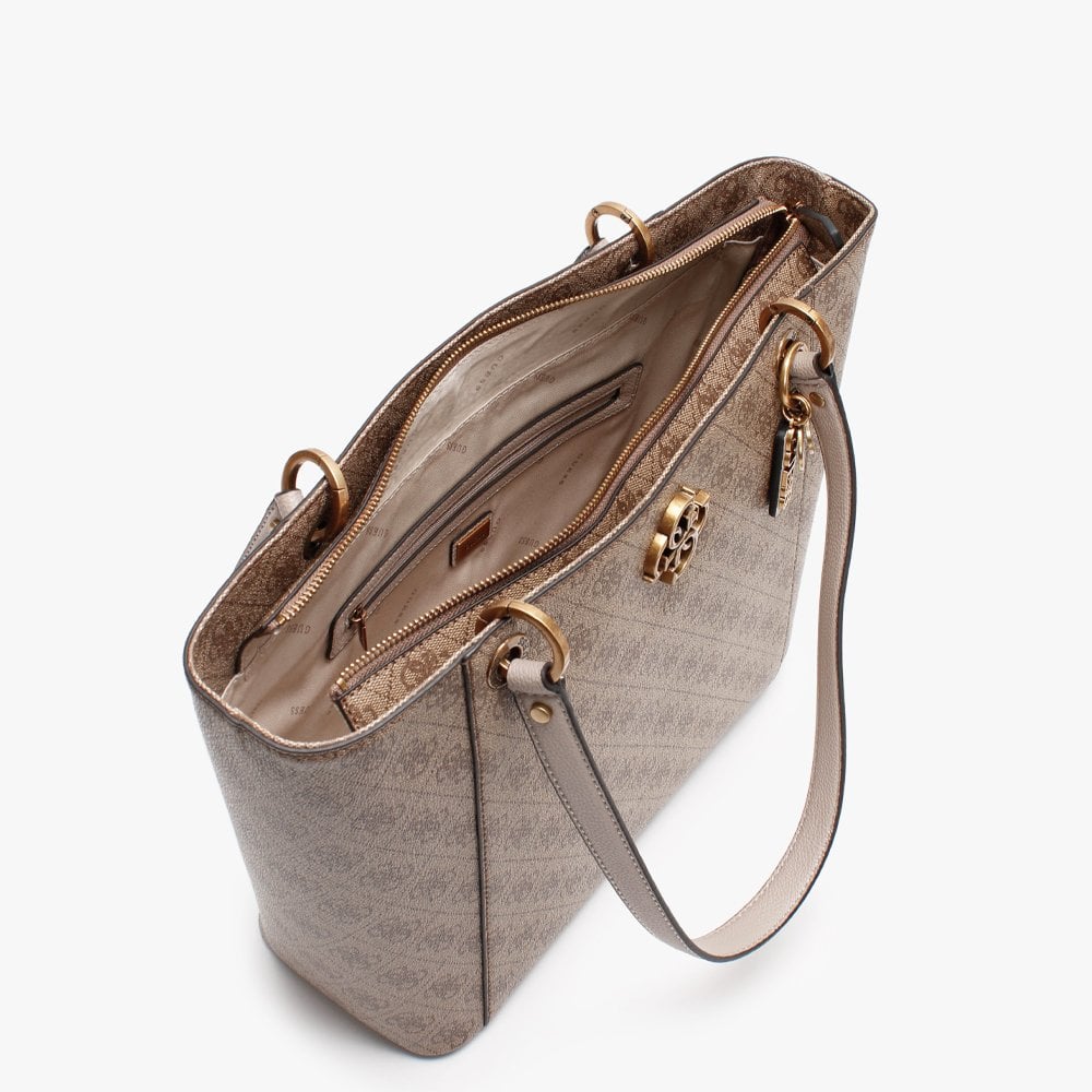Noelle Repeat Logo Latte Tote Bag