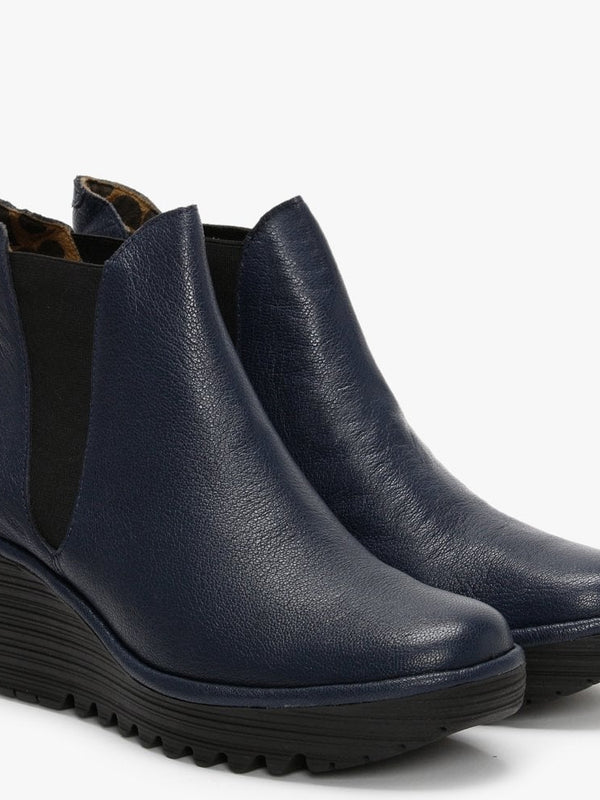 Woss Ocean Leather Wedge Ankle Boots
