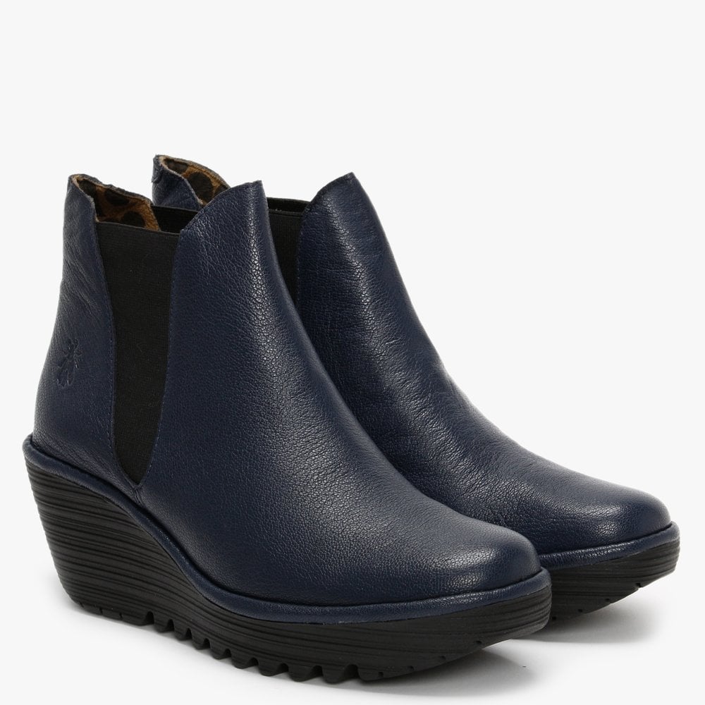 Woss Ocean Leather Wedge Ankle Boots