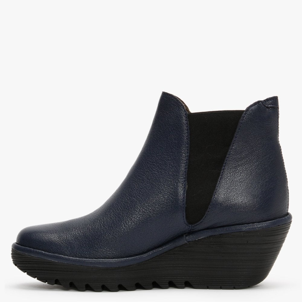 Woss Ocean Leather Wedge Ankle Boots