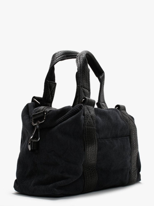 Luca Cord Black Slouchy Bag