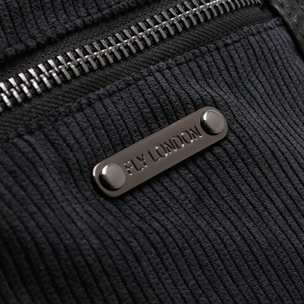 Luca Cord Black Slouchy Bag