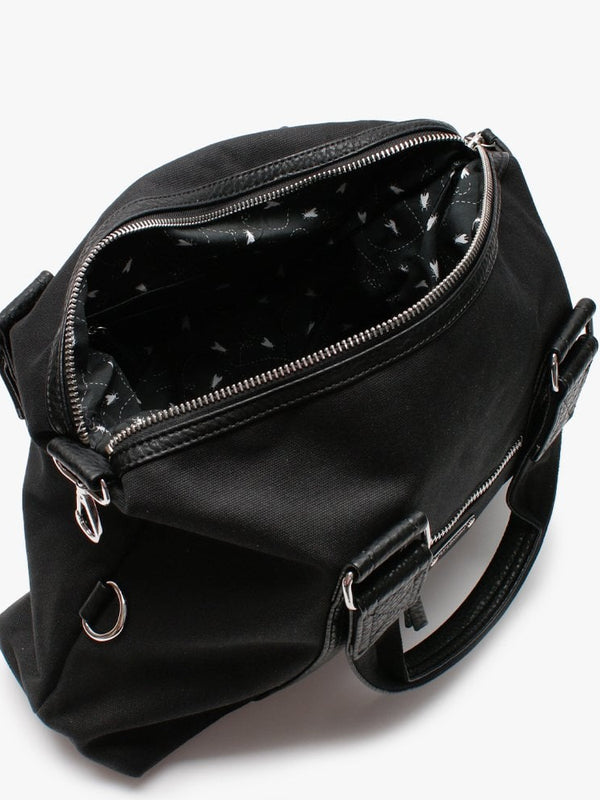 Luca Canvas Black Slouchy Bag